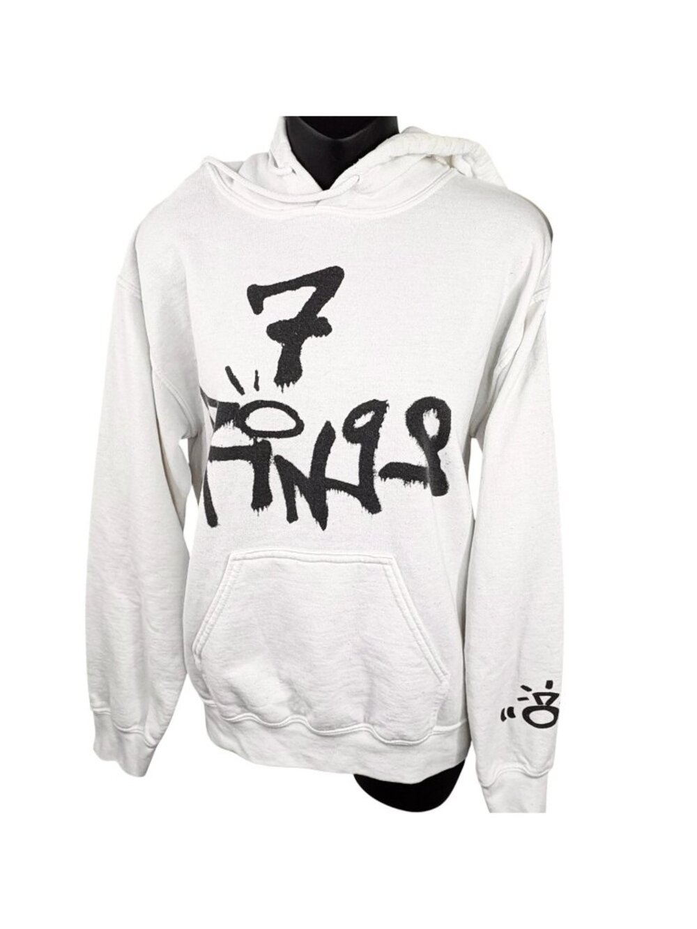 Ariana Grande 7 Rings Sweetener World Tour White Hoodie Women’s S Graffiti Style
